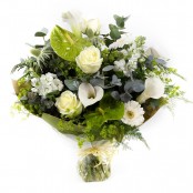 Sparkling white hand-tied bouquet.